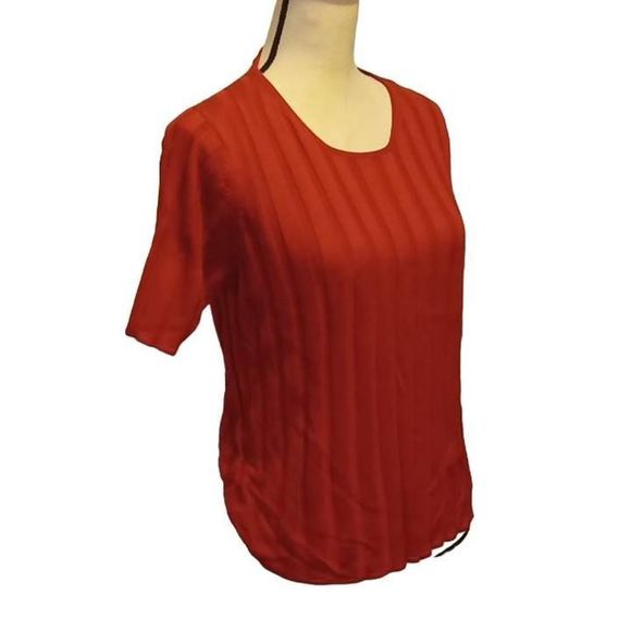Jacqueline Ferrar Silk Red Women's‎ Size Large Blouse - Picture 3 of 6